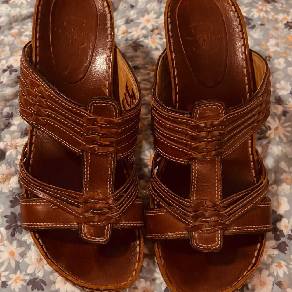 FRYE leather heeled sandals